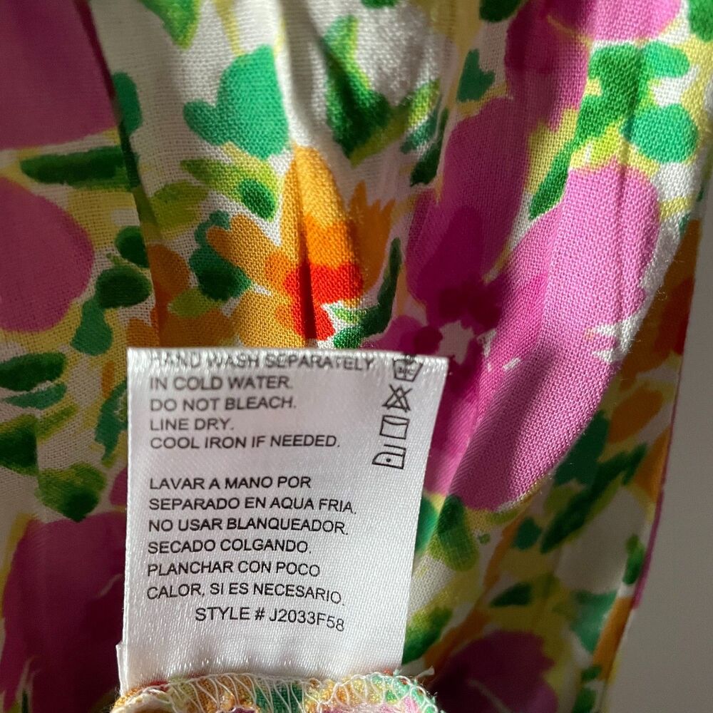 Patrons of Peace Malibu Mini Dress Babydoll Floral Size XL Boho Tie Straps - Picture 10 of 11